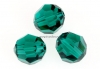 Swarovski, margele, rotund fatetat, emerald, 8mm - x2