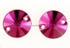 Swarovski, link, fuchsia frosted, 10mm - x2