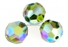 Swarovski, margele, rotund fatetat, olivine AB, 10mm - x2