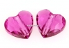 Swarovski, margele inima, fuchsia, 8mm - x2