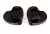 Swarovski, margele inima, jet, 12mm - x2