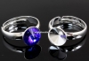 Baza inel cu bordura, argint 925, rivoli Swarovski 8mm - x1