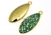 Swarovski, pand. pave placat cu aur, luminous green, 30mm - x1