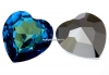 Swarovski, fancy cabochon inima, bermuda blue, 28mm - x1