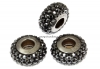 Swarovski, becharmed pave hematite black, 13.5mm - x1