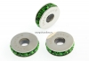 Swarovski, becharmed rondelle dark moss green, 13mm - x1