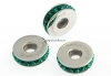 Swarovski, becharmed rondelle emerald, 13mm - x1