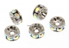 Swarovski, spacer, placat rodiu, aurore boreale, 3.5mm - x2