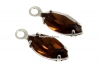 Swarovski, pand. pl. rodiu, chaton navette, smoked topaz, 13mm - x1