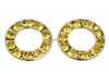 Swarovski, disc placat cu rodiu, light topaz, 12mm - x1