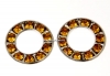 Swarovski, disc placat cu rodiu, topaz, 12mm - x1