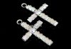 Swarovski, pand. pl. rodiu, cruce, aurore boreale, 19mm - x1