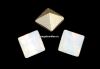 Swarovski, fancy chaton Square, white opal, 3mm - x10