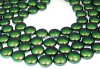 Perle Swarovski disc, scarabaeus green pearl, 10mm - x10