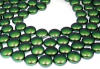 Perle Swarovski disc, scarabaeus green pearl, 12mm - x4