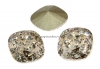 Swarovski, fancy square, rose patina, 12mm - x1