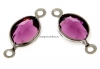 Swarovski, link pl. cu rodiu, oval, amethyst, 15mm - x2