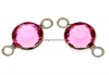 Swarovski, link pl. cu rodiu, disc, rose, 12mm - x4