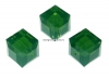 Swarovski, margele cub, palace green opal, 4mm - x2