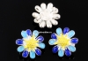 Link floare emailata argint 925, 12mm  - x1