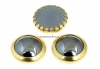 Swarovski, cabochon perla cristal hotfix gp, jet hematite, SS34 - x4