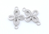 Link cruce cu cristale, argint 925 placat cu rodiu, 18mm - x1