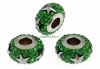 Swarovski, becharmed pave dark moss green, 13.5mm - x1
