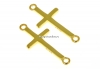 Link cruce, argint 925 placat aur, 18.5mm - x1