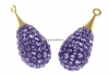 Swarovski, pand. pave placat cu aur, tanzanite, 14mm - x1