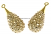 Swarovski, pand. pave placat cu aur, golden shadow, 14mm - x1