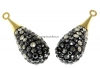 Swarovski, pand. pave placat cu aur, silver night, 20mm - x1