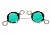 Swarovski, link pl. cu rodiu, disc, emerald, 12mm - x4