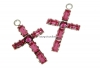 Swarovski, pand. pl. rodiu, cruce, rose, 19mm - x1