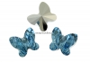 Swarovski, margele fluture, aqua. comet argent, 6mm - x2