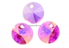 Swarovski, pandantiv rivoli, rose aurore boreale, 8mm - x4