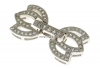 Incuietoare cu cristale, argint 925 placat cu rodiu, 22x12mm - x1