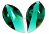 Swarovski, pandantiv frunza, emerald, 28mm - x1