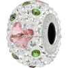 Swarovski, becharmed pave light rose butterfly, 14.5mm - x1