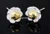 Tortite cercei floare, argint 925 cu argint aurit, 17mm - x1per
