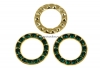 Swarovski, disc placat cu aur, emerald, 15.5mm - x1