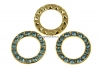 Swarovski, disc placat cu aur, aquamarine, 15.5mm - x1
