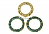 Swarovski, disc placat cu aur, indicolite, 15.5mm - x1