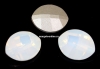 Swarovski, fancy rivoli, pure leaf, white opal, 10mm - x1