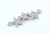 Link stelute cu cristale, argint 925 placat cu rodiu, 20mm  - x1