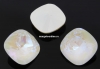 Swarovski, fancy square, light grey DeLite, 12mm - x1