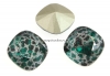 Swarovski, fancy square, emerald silver patina, 12mm - x1