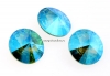 Swarovski, rivoli, light turquoise glacier blue, 12mm - x2