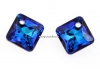 Swarovski, pandantiv Princess cut, bermuda blue, 9mm - x2