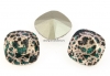 Swarovski, fancy square, emerald rose patina, 12mm - x1