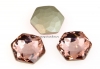 Swarovski 4683, fantasy hexagon, vintage rose, 10mm - x1